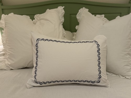 Matouk embroidered navy - embroidered,
